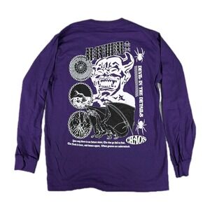 Vitriol Chaos Mayhem Shirt Mens Small Purple Long Sleeve‎ Graphic Print New